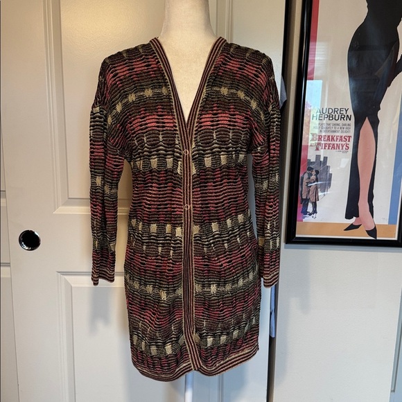 M Missoni Patterned Knit Open Front Cardigan S - Picture 5 of 13